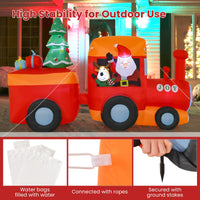 2.6M Christmas Inflatable Light Up Santa Train for Garden & Lawn