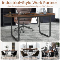 180cm Conference Table, Large Oval Meeting Table for 10 People