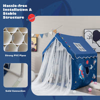 Large Kids Play Tent with Removable Padded Mat & Gauze Door Curtain