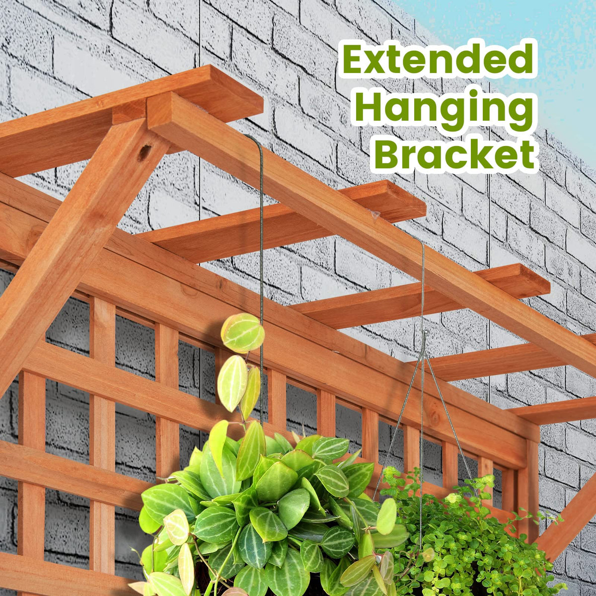 Giantex Raised Garden Bed with Trellis, Indoor & Outdoor Plant Container with Hanging Roof