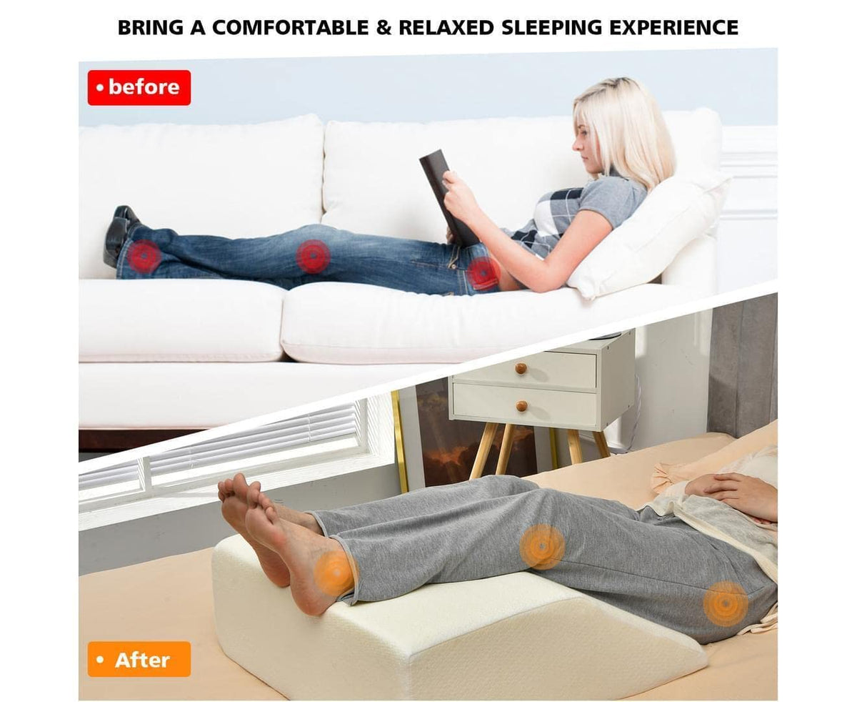Giantex Wedge Pillow, Leg Elevation Pillow with 1.5” Memory Foam