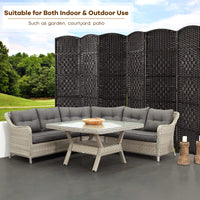 6-Panel Screen Room Divider, 6Ft Folding Privacy Screen w/Hand-woven Rattan