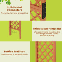 235 cm Garden Arch Wooden Arbor for Climbing Plants