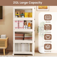 4-Tier Stackable Storage Bins with Lid 212L Closet Storage Organizer