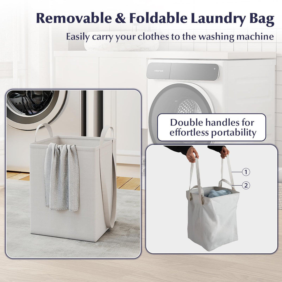 Tilt-Out Laundry Hamper Cabinet Freestanding Bathroom Storage Cabinet with 1/2 Shelf