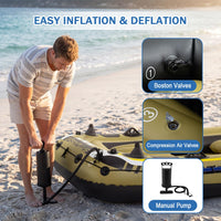 Inflatable Boat, 3/4 Person Heavy-Duty Fishing Raft Set