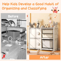 Kids Toy Storage Organiser Toy Chest and Bookshelf with Antler Top