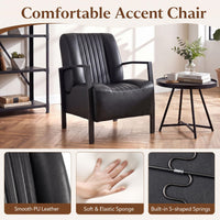 Giantex PU Leather Upholstered Armchair with Padded Seat & Back