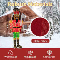 157CM Lighted Christmas Nutcracker with Glitter Sword and 100 LED Lights