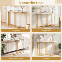 Giantex Modern Gold Console Table, 110 CM Narrow Entryway Table