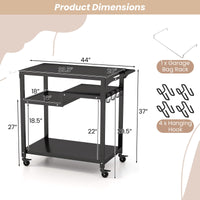 Giantex Three-Shelf Outdoor Cooking Prep Table with Garbage Bag Holder