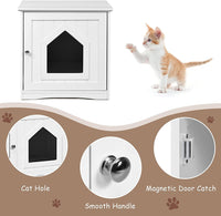 Cat Litter Box Enclosure, Covered Enclosed Kitty Litter Box Square, Small Litter Box Furniture Hidden