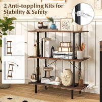 Giantex 3-Tier Bookshelf, Industrial Bookcase w/Open Shelves, Corner Display Shelf