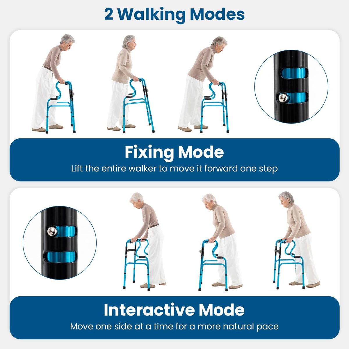 Folding Walker, Height Adjustable Walking Frame