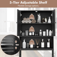 ver The Toilet Storage Cabinet, Free Standing Toilet Rack w/ 2 Doors