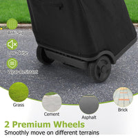 50L Folding Shopping Cart with 3 Pockets and Retractable Handlebar for Grocery