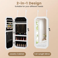 Lockable Full-Length Mirror Jewelry Cabinet