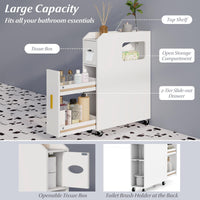 Giantex Narrow Slim Bathroom Storage Cabinet 16 CM with Slide Out Drawer