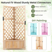 Corner Raised Garden Bed with Trellises for Climbing Plants Vegetables for Yard