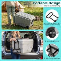 Outdoor Hard Cooler on Wheels 80L for Camping and Picnic with Handles