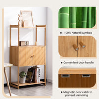 Bamboo Storage Cabinet with 3 Shelves for Bathroom