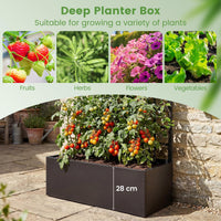 Metal Raised Garden Bed with Trellis, 90 x 40 x 180 cm Galvanized Planter Box