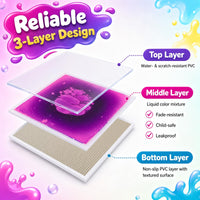 4-Pack Glow-in-the-Dark Liquid Sensory Floor Tiles 30 x 30 CM for Toddlers with Autism