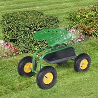 Giantex Rolling Garden Work Seat, 360 Swivel Gardening Workseat with Wheels