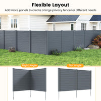 2 Panels 123cm x 123cm PP Privacy Fence Screen with Galvanized Ground Stakes