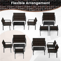 4 Pieces Patio Furniture Set for Small Space Balcony Poolside