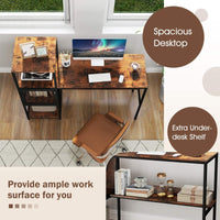 Home Office Desk with Storage Cabinet & Shelves