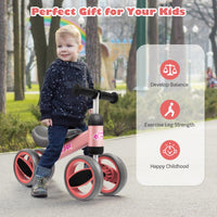 Baby Balance Bike, Balance Bike for Toddlers w/4 Wheels, 135°Limited Steering