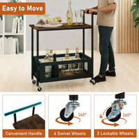 Giantex Kitchen Serving Cart Rolling End Table