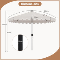 2.8M Solar Patio Umbrella with 24 LED Lights