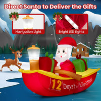 2.1M Long Christmas Inflatables with Navigation Light for Yard