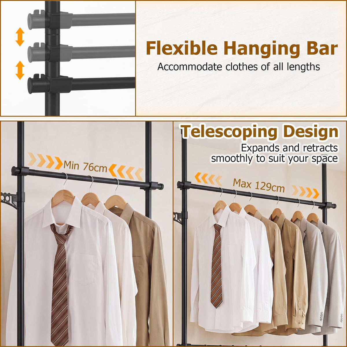 Giantex Adjustable Floor to Ceiling Clothes Rack