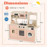 Kids Kitchen Playset, Pretend Play Kitchen w/25 Accessories