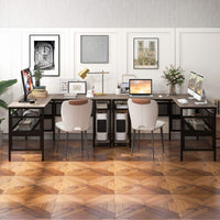 Reversible L-Shaped Computer Desk with Adjustable Shelf and CPU Stand