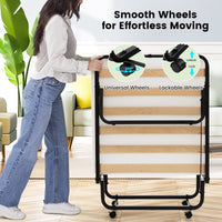 Folding Bed with Mattress, Roll Away Guest Bed for Adult