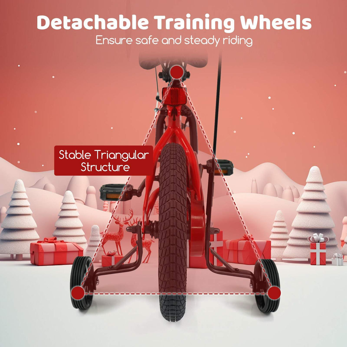 Toddler Training Bike with Music Function and Removable Training Wheels