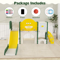 10 in 1 Toddler Slide Set, Kids Slide and Climber Playset with Magnetic Whiteboard