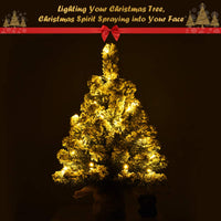 67cm Pre-Lit Snow Flocked Tabletop Christmas Tree with 8 Flash Modes