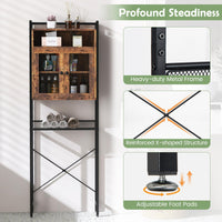 Bathroom Storage Organizer with Heavy-Duty Metal Frame & 3-Position Adjustable Shelf