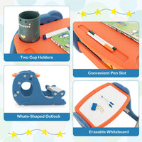 Convertible Kids Activity Table Set with Whiteboard for Kids