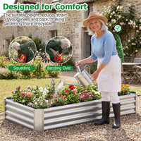 Galvanized Raised Garden Bed, Round/Rectangular Outdoor Planter Box