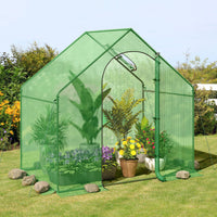 Giantex 6x3x5.5 FT Mini Walk-in Greenhouse, with Roll-up Zippered Door & Window