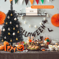 3ft Unlit Black Christmas Tree, Artificial Halloween Tree