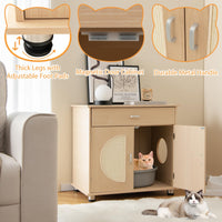 Cat Litter Box Enclosure, Hidden Cat Washroom Furniture w/Drawer