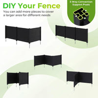 3-Panel AC Fence with Metal Stakes No Dig Enclosure for Patio