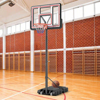 Portable Basketball Hoop, 225-305 cm Adjustable Basketball Goal System, Outdoor Basketball Hoop & Goal with 112 cm Shatterproof Backboard